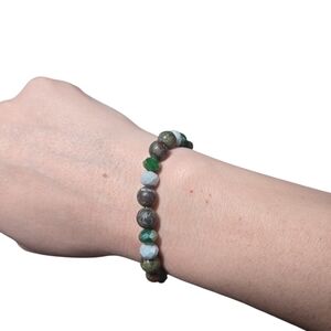 Dragon Blood Jasper Gemstone Bracelet Handcrafted with Chinese Crystal 210